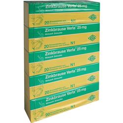 Mehrere Packungen Zinkbrause-Tabletten sind gestapelt.