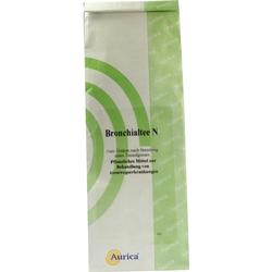 Packung Tee für Atemwegserkrankungen, mit grünem Muster und der Aufschrift "Bronchialtee N".